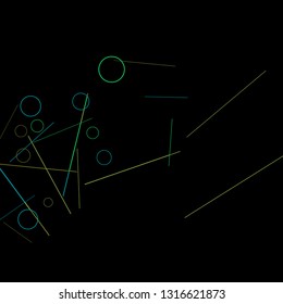 Geometric Memphis Background. Simple Pattern for Postcard, Print, Banner or Poster. Seamless texture. Modern Abstract Background with Rings and Lines. Vector Texture in Trendy Minimalistic Style
