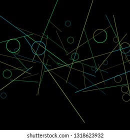 Geometric Memphis Background. Simple Pattern for Postcard, Print, Banner or Poster. Seamless texture. Modern Abstract Background with Rings and Lines. Vector Texture in Trendy Minimalistic Style
