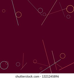 Geometric Memphis Background. Simple Pattern for Postcard, Print, Banner or Poster. Seamless texture. Modern Abstract Background with Rings and Lines. Vector Texture in Trendy Minimalistic Style
