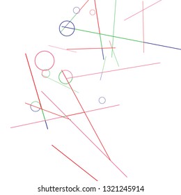 Geometric Memphis Background. Simple Pattern for Postcard, Print, Banner or Poster. Seamless texture. Modern Abstract Background with Rings and Lines. Vector Texture in Trendy Minimalistic Style
