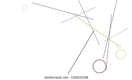 Geometric Memphis Background. Simple Pattern for Postcard, Print, Banner or Poster. Modern Abstract Background with Rings and Lines. Vector Texture in Trendy Minimalistic Style
