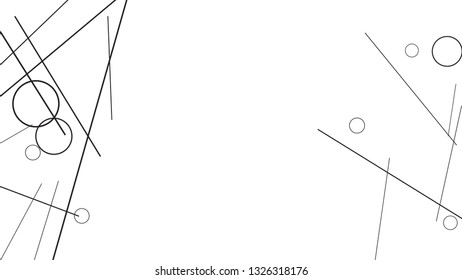 Geometric Memphis Background. Simple Pattern for Postcard, Print, Banner or Poster. Modern Abstract Background with Rings and Lines. Vector Texture in Trendy Minimalistic Style
