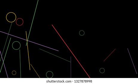 Geometric Memphis Background. Simple Pattern for Postcard, Print, Banner or Poster. Seamless texture. Modern Abstract Background with Rings and Lines. Vector Texture in Trendy Minimalistic Style
