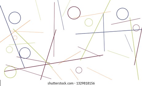 Geometric Memphis Background. Simple Pattern for Postcard, Print, Banner or Poster. Seamless texture. Modern Abstract Background with Rings and Lines. Vector Texture in Trendy Minimalistic Style
