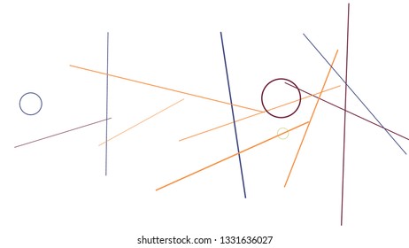 Geometric Memphis Background. Simple Pattern for Postcard, Print, Banner or Poster. Seamless texture. Modern Abstract Background with Rings and Lines. Vector Texture in Trendy Minimalistic Style
