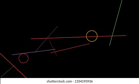 Geometric Memphis Background. Simple Pattern for Postcard, Print, Banner or Poster. Seamless texture. Modern Abstract Background with Rings and Lines. Vector Texture in Trendy Minimalistic Style
