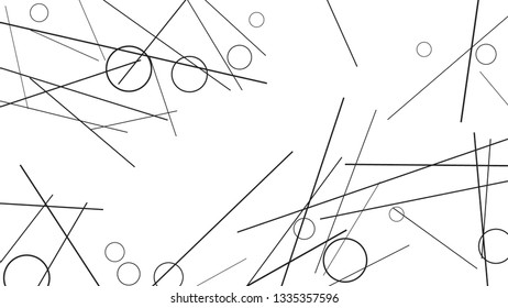 Geometric Memphis Background. Simple Pattern for Postcard, Print, Banner or Poster. Seamless texture. Modern Abstract Background with Rings and Lines. Vector Texture in Trendy Minimalistic Style
