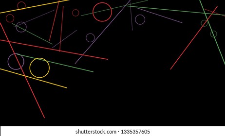 Geometric Memphis Background. Simple Pattern for Postcard, Print, Banner or Poster. Seamless texture. Modern Abstract Background with Rings and Lines. Vector Texture in Trendy Minimalistic Style
