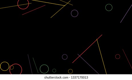 Geometric Memphis Background. Simple Pattern for Postcard, Print, Banner or Poster. Seamless texture. Modern Abstract Background with Rings and Lines. Vector Texture in Trendy Minimalistic Style
