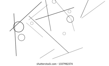 Geometric Memphis Background. Simple Pattern for Postcard, Print, Banner or Poster. Seamless texture. Modern Abstract Background with Rings and Lines. Vector Texture in Trendy Minimalistic Style
