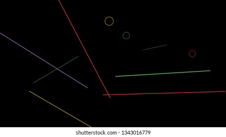 Geometric Memphis Background. Simple Pattern for Postcard, Print, Banner or Poster. Modern Abstract Background with Rings and Lines. Vector Texture in Trendy Minimalistic Style
