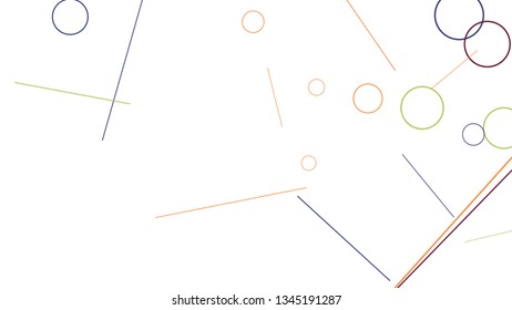 Geometric Memphis Background. Simple Pattern for Postcard, Print, Banner or Poster. Modern Abstract Background with Rings and Lines. Vector Texture in Trendy Minimalistic Style
