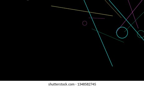 Geometric Memphis Background. Simple Pattern for Postcard, Print, Banner or Poster. Seamless texture. Modern Abstract Background with Rings and Lines. Vector Texture in Trendy Minimalistic Style