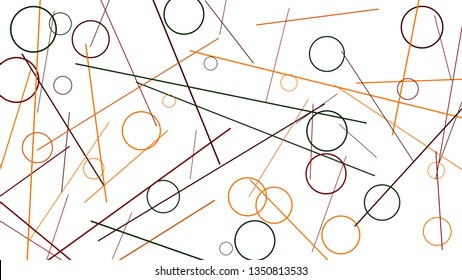 Geometric Memphis Background. Simple Pattern for Postcard, Print, Banner or Poster. Seamless texture. Modern Abstract Background with Rings and Lines. Vector Texture in Trendy Minimalistic Style