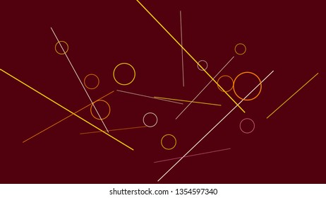 Geometric Memphis Background. Simple Pattern for Postcard, Print, Banner or Poster. Modern Abstract Background with Rings and Lines. Vector Texture in Trendy Minimalistic Style
