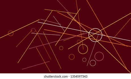 Geometric Memphis Background. Simple Pattern for Postcard, Print, Banner or Poster. Modern Abstract Background with Rings and Lines. Vector Texture in Trendy Minimalistic Style
