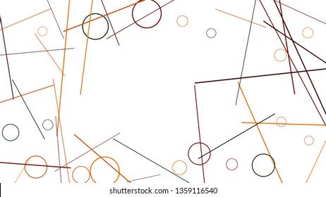 Geometric Memphis Background. Simple Pattern for Postcard, Print, Banner or Poster. Seamless texture. Modern Abstract Background with Rings and Lines. Vector Texture in Trendy Minimalistic Style
