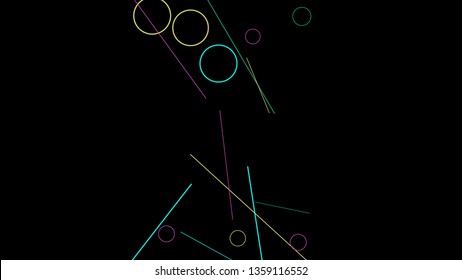 Geometric Memphis Background. Simple Pattern for Postcard, Print, Banner or Poster. Seamless texture. Modern Abstract Background with Rings and Lines. Vector Texture in Trendy Minimalistic Style
