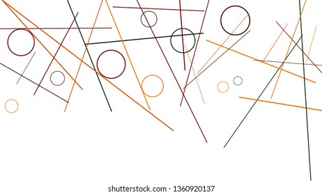 Geometric Memphis Background. Simple Pattern for Postcard, Print, Banner or Poster. Seamless texture. Modern Abstract Background with Rings and Lines. Vector Texture in Trendy Minimalistic Style
