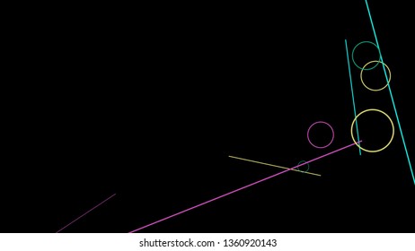 Geometric Memphis Background. Simple Pattern for Postcard, Print, Banner or Poster. Seamless texture. Modern Abstract Background with Rings and Lines. Vector Texture in Trendy Minimalistic Style
