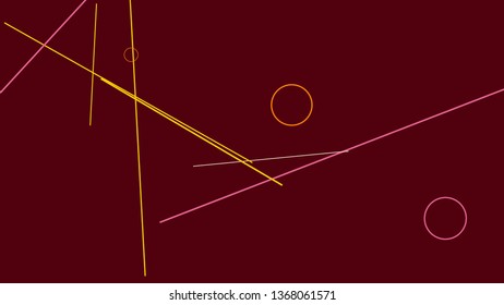 Geometric Memphis Background. Simple Pattern for Postcard, Print, Banner or Poster. Modern Abstract Background with Rings and Lines. Vector Texture in Trendy Minimalistic Style
