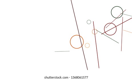 Geometric Memphis Background. Simple Pattern for Postcard, Print, Banner or Poster. Modern Abstract Background with Rings and Lines. Vector Texture in Trendy Minimalistic Style
