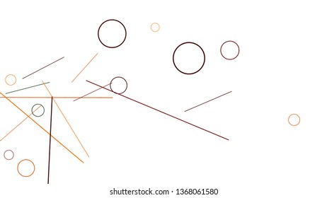 Geometric Memphis Background. Simple Pattern for Postcard, Print, Banner or Poster. Modern Abstract Background with Rings and Lines. Vector Texture in Trendy Minimalistic Style
