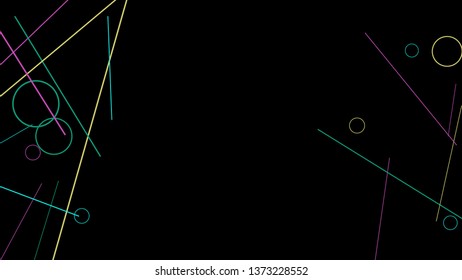 Geometric Memphis Background. Simple Pattern for Postcard, Print, Banner or Poster. Modern Abstract Background with Rings and Lines. Vector Texture in Trendy Minimalistic Style
