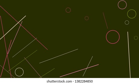 Geometric Memphis Background. Simple Pattern for Postcard, Print, Banner or Poster. Modern Abstract Background with Rings and Lines. Vector Texture in Trendy Minimalistic Style
