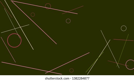 Geometric Memphis Background. Simple Pattern for Postcard, Print, Banner or Poster. Modern Abstract Background with Rings and Lines. Vector Texture in Trendy Minimalistic Style
