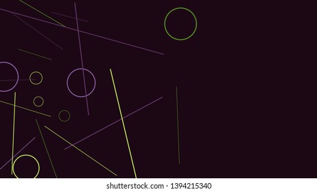 Geometric Memphis Background. Simple Pattern for Postcard, Print, Banner or Poster. Modern Abstract Background with Rings and Lines. Vector Texture in Trendy Minimalistic Style
