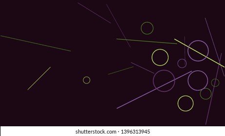 Geometric Memphis Background. Simple Pattern for Postcard, Print, Banner or Poster. Modern Abstract Background with Rings and Lines. Vector Texture in Trendy Minimalistic Style
