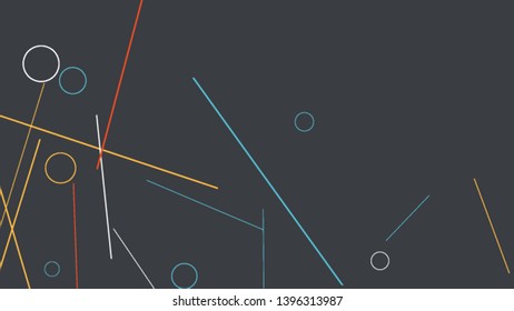 Geometric Memphis Background. Simple Pattern for Postcard, Print, Banner or Poster. Modern Abstract Background with Rings and Lines. Vector Texture in Trendy Minimalistic Style
