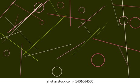 Geometric Memphis Background. Simple Pattern for Postcard, Print, Banner or Poster. Modern Abstract Background with Rings and Lines. Vector Texture in Trendy Minimalistic Style
