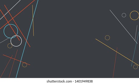 Geometric Memphis Background. Simple Pattern for Postcard, Print, Banner or Poster. Modern Abstract Background with Rings and Lines. Vector Texture in Trendy Minimalistic Style
