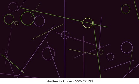 Geometric Memphis Background. Simple Pattern for Postcard, Print, Banner or Poster. Modern Abstract Background with Rings and Lines. Vector Texture in Trendy Minimalistic Style
