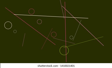 Geometric Memphis Background. Simple Pattern for Postcard, Print, Banner or Poster. Modern Abstract Background with Rings and Lines. Vector Texture in Trendy Minimalistic Style
