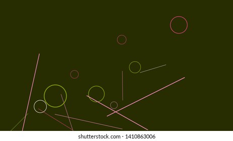 Geometric Memphis Background. Simple Pattern for Postcard, Print, Banner or Poster. Modern Abstract Background with Rings and Lines. Vector Texture in Trendy Minimalistic Style
