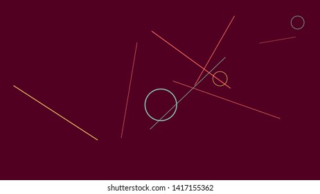 Geometric Memphis Background. Simple Pattern for Postcard, Print, Banner or Poster. Modern Abstract Background with Rings and Lines. Vector Texture in Trendy Minimalistic Style
