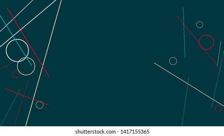 Geometric Memphis Background. Simple Pattern for Postcard, Print, Banner or Poster. Modern Abstract Background with Rings and Lines. Vector Texture in Trendy Minimalistic Style

