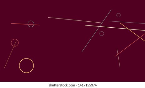 Geometric Memphis Background. Simple Pattern for Postcard, Print, Banner or Poster. Modern Abstract Background with Rings and Lines. Vector Texture in Trendy Minimalistic Style

