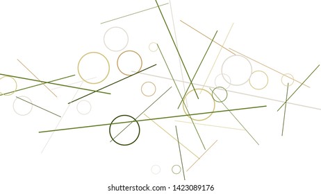 Geometric Memphis Background. Simple Pattern for Postcard, Print, Banner or Poster. Modern Abstract Background with Rings and Lines. Vector Texture in Trendy Minimalistic Style
