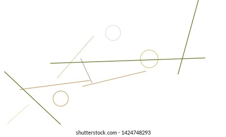 Geometric Memphis Background. Simple Pattern for Postcard, Print, Banner or Poster. Modern Abstract Background with Rings and Lines. Vector Texture in Trendy Minimalistic Style
