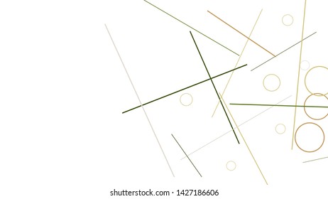 Geometric Memphis Background. Simple Pattern for Postcard, Print, Banner or Poster. Modern Abstract Background with Rings and Lines. Vector Texture in Trendy Minimalistic Style
