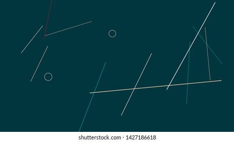 Geometric Memphis Background. Simple Pattern for Postcard, Print, Banner or Poster. Modern Abstract Background with Rings and Lines. Vector Texture in Trendy Minimalistic Style
