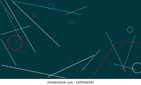 Geometric Memphis Background. Simple Pattern for Postcard, Print, Banner or Poster. Modern Abstract Background with Rings and Lines. Vector Texture in Trendy Minimalistic Style

