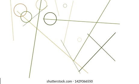 Geometric Memphis Background. Simple Pattern for Postcard, Print, Banner or Poster. Modern Abstract Background with Rings and Lines. Vector Texture in Trendy Minimalistic Style
