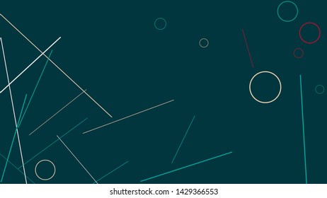 Geometric Memphis Background. Simple Pattern for Postcard, Print, Banner or Poster. Modern Abstract Background with Rings and Lines. Vector Texture in Trendy Minimalistic Style
