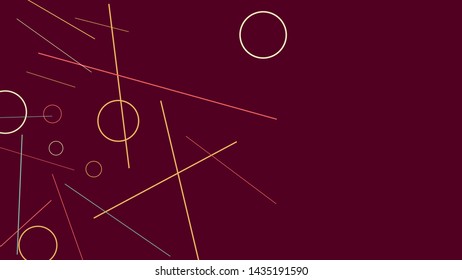 Geometric Memphis Background. Simple Pattern for Postcard, Print, Banner or Poster. Modern Abstract Background with Rings and Lines. Vector Texture in Trendy Minimalistic Style
