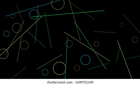 Geometric Memphis Background. Simple Pattern for Postcard, Print, Banner or Poster. Modern Abstract Background with Rings and Lines. Vector Texture in Trendy Minimalistic Style
